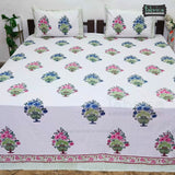 Rangoli Pure Cotton Handblock Super Kingsize Bedsheet