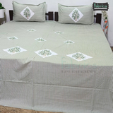 Designer Embroidered Pure Cotton  king Size Bed Sheets