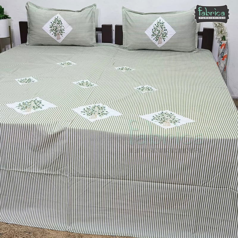 Designer Embroidered Pure Cotton  king Size Bed Sheets