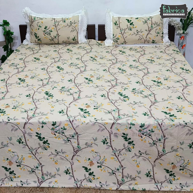 Traditional Anokhi Prints Pure Cotton King Size Lacework  Bedsheet