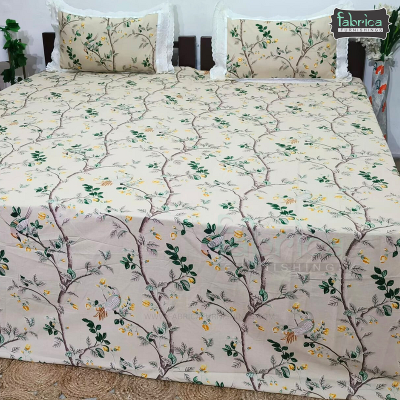 Traditional Anokhi Prints Pure Cotton King Size Lacework  Bedsheet