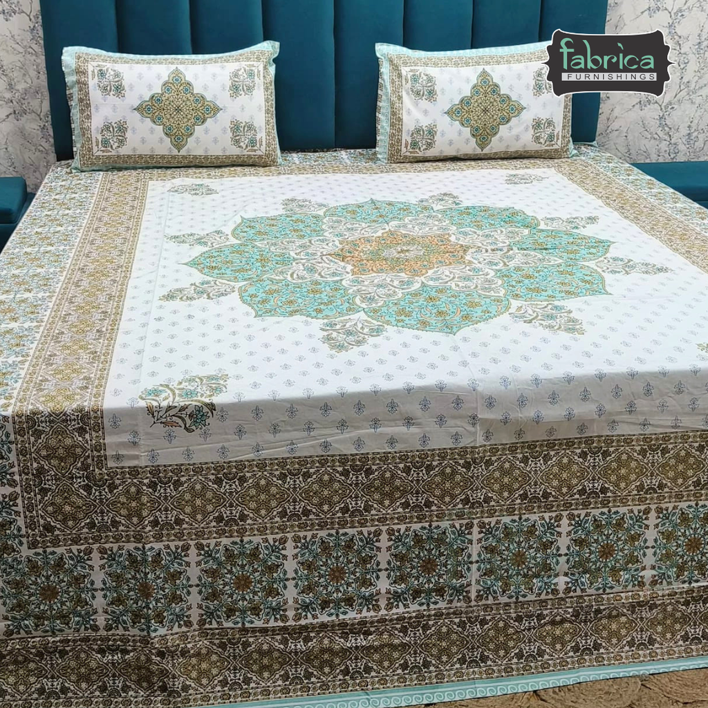 Gulnaar Printed Pure Cotton king size Bedsheet Set