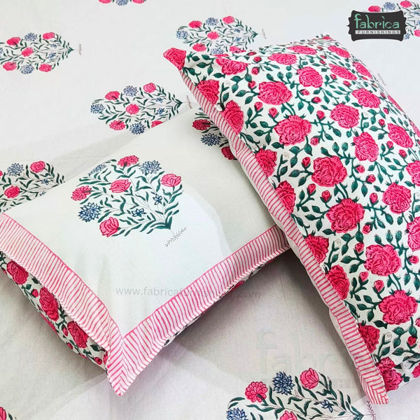 Rangoli Pure Cotton Handblock Super Kingsize Bedsheet