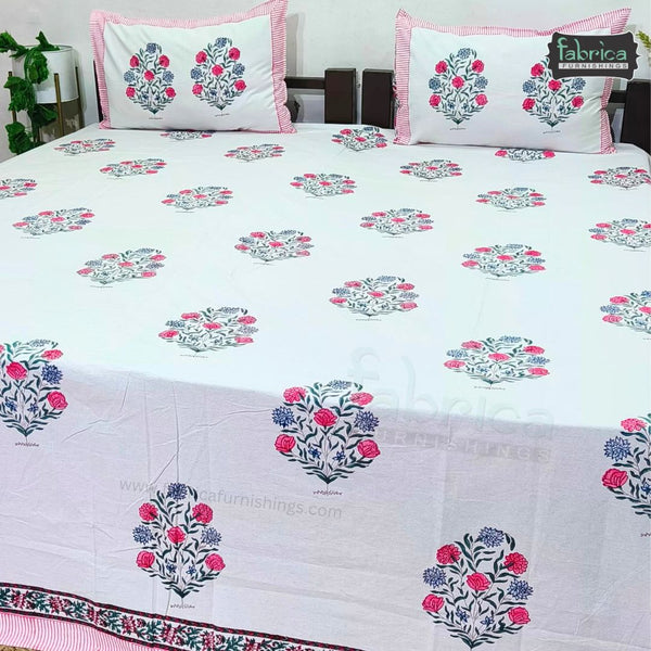 Rangoli Pure Cotton Handblock Super Kingsize Bedsheet