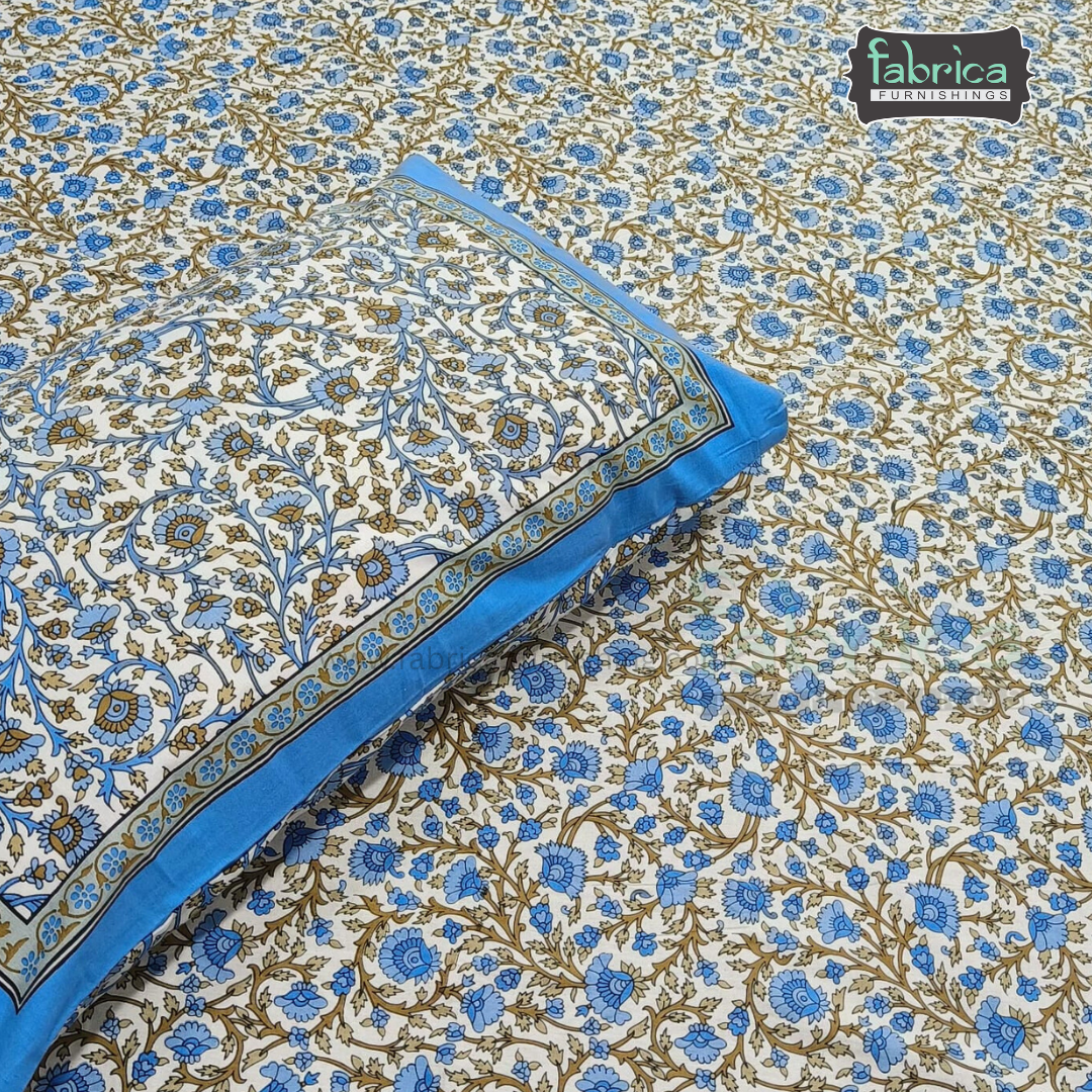 Mughal Utsav Printed Pure Cotton King Size Bedsheet