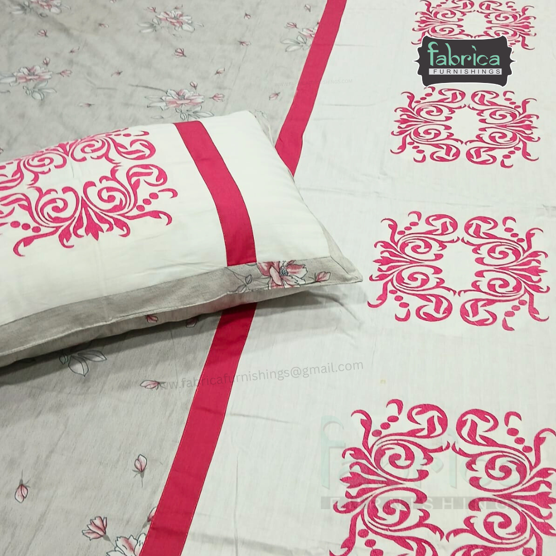 Fabby Home Decor Designer Kingsize Embroidered Bedsheet