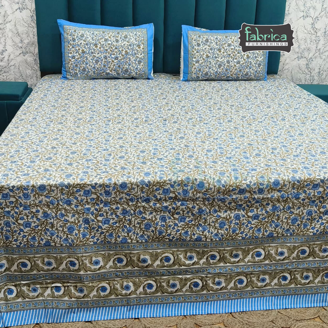 Mughal Utsav Printed Pure Cotton King Size Bedsheet