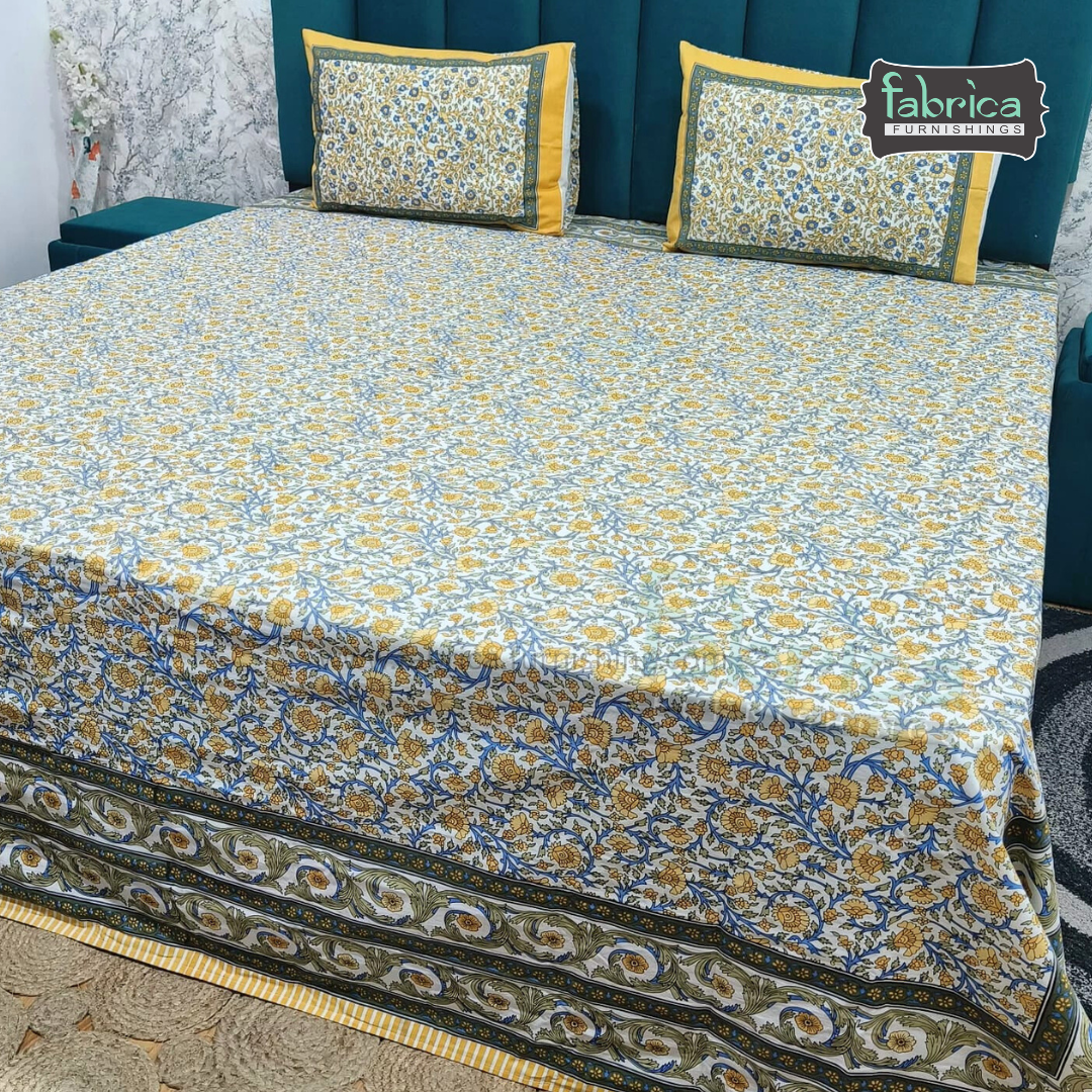Mughal Utsav Printed Pure Cotton King Size Bedsheet