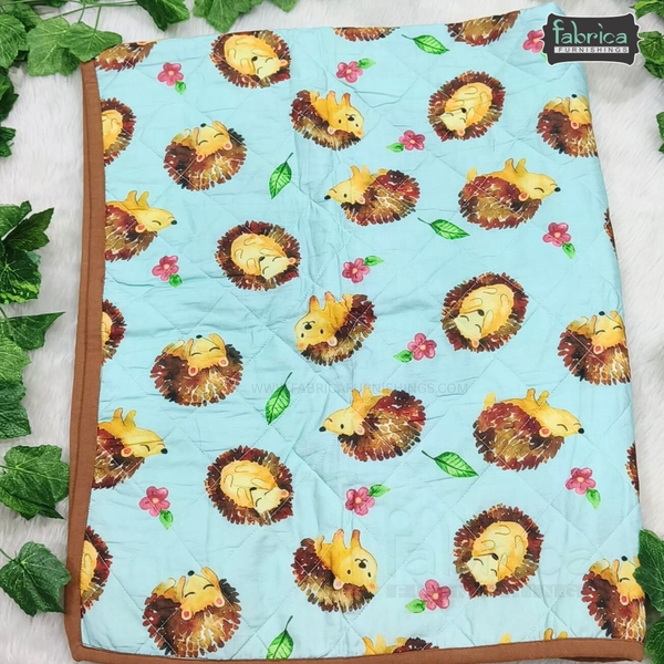 Kidee Hedghehog Printed Mul Cotton Reversible Baby Quilt