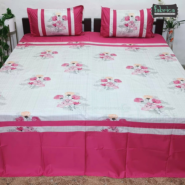Fabby Decor Designer Mix & Match  Kingsize Printed Pure Cotton Bedsheet