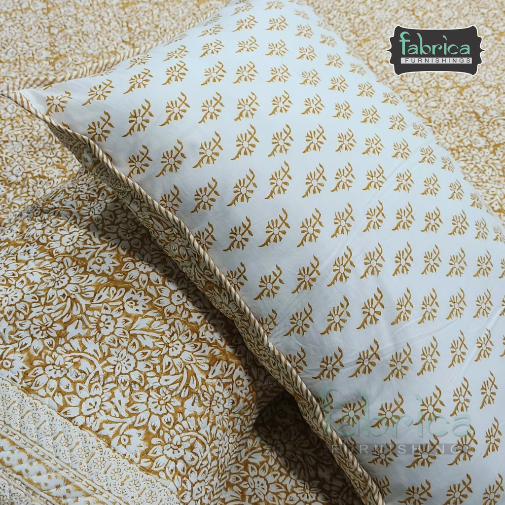 Sanganeri dreams Mul Cotton Handblock Printed king Size Quilted Bedcovers