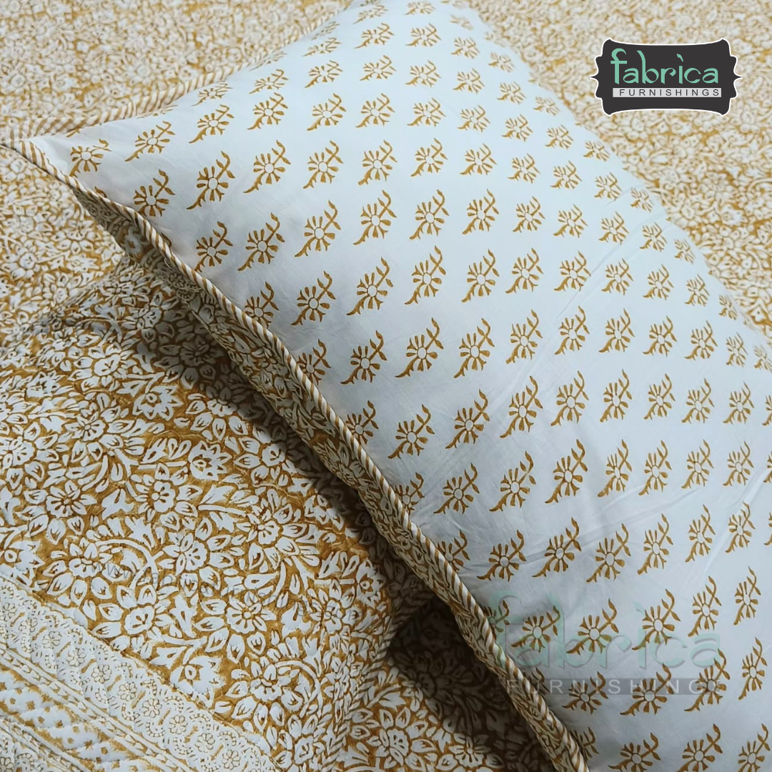 Sanganeri dreams Mul Cotton Handblock Printed king Size Quilted Bedcovers