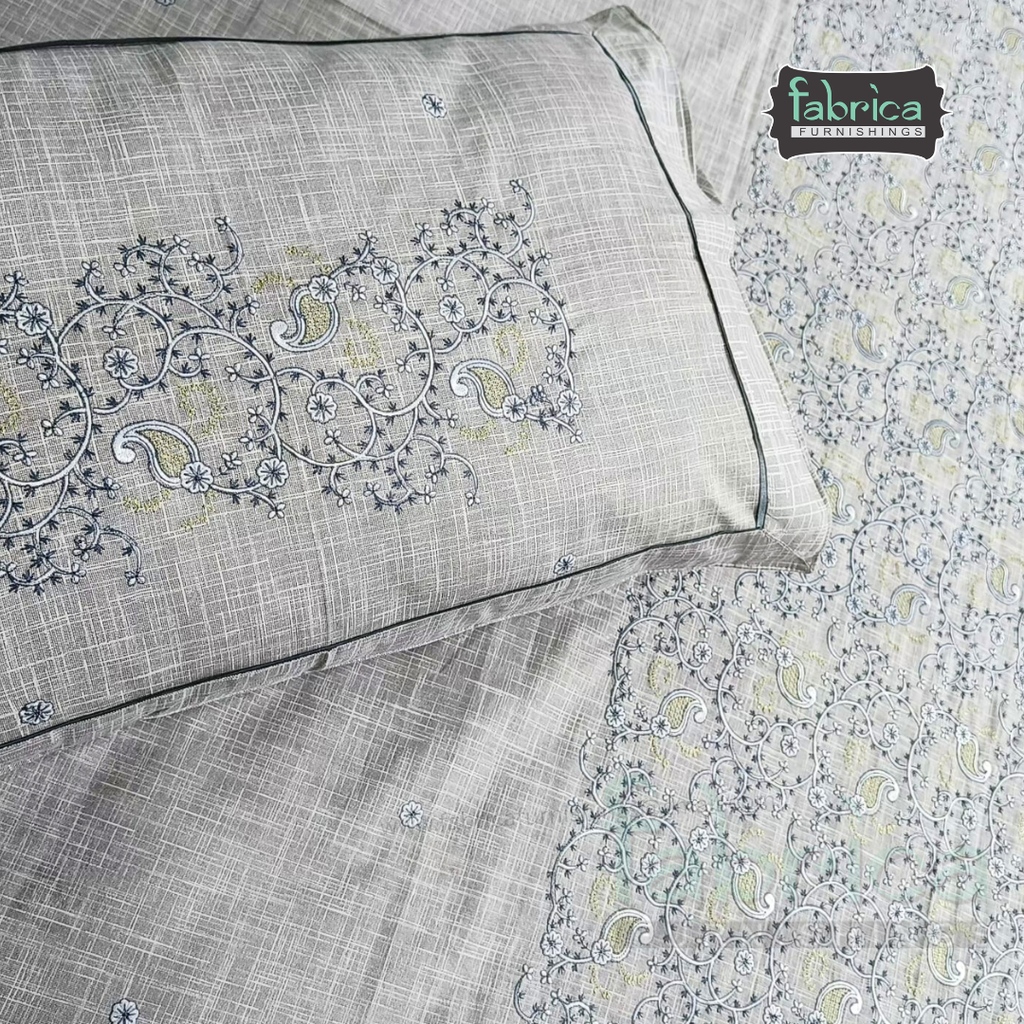 Kanak Embroidered Pure Cotton King Size Bedsheet Set