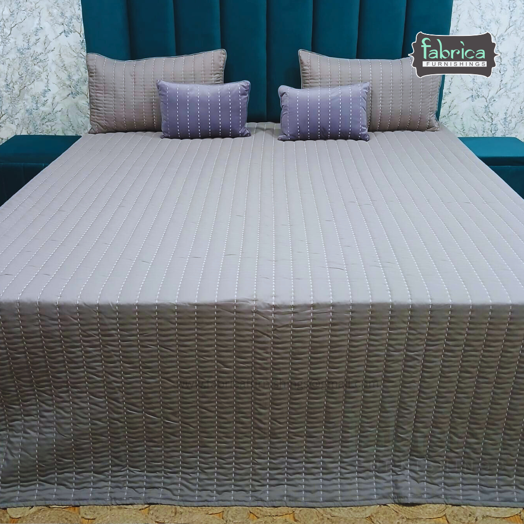 Cozy Dreams Quilted Embroidered 5 Piece Bedding Set