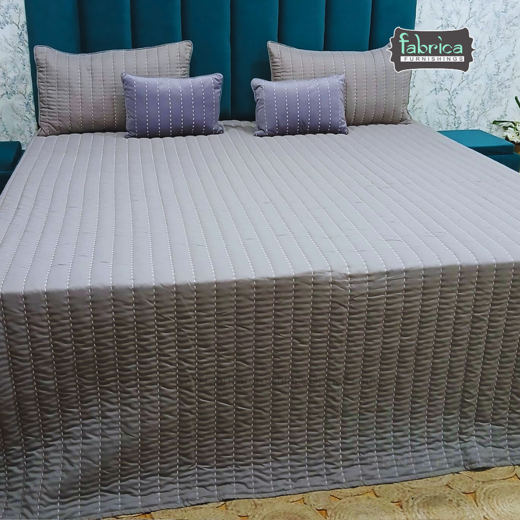 Cozy Dreams Quilted Embroidered 5 Piece Bedding Set