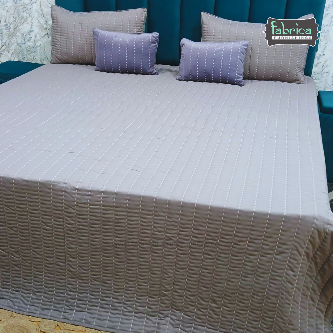 Cozy Dreams Quilted Embroidered 5 Piece Bedding Set