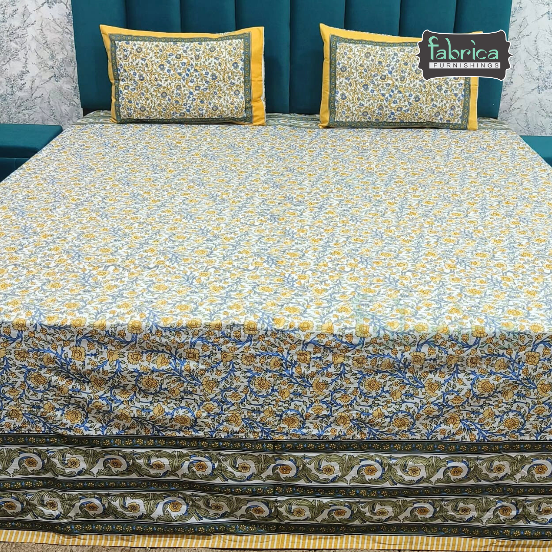 Mughal Utsav Printed Pure Cotton King Size Bedsheet