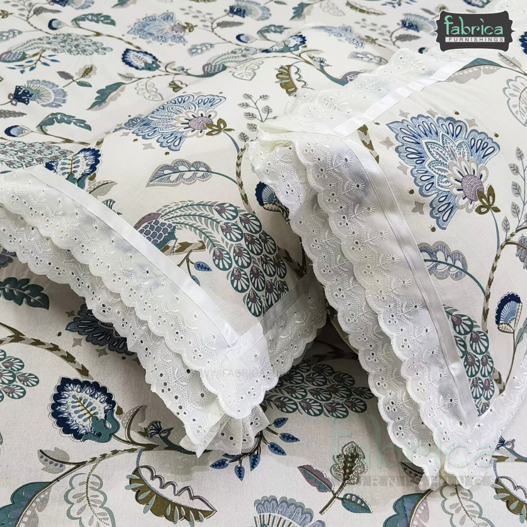 Traditional Anokhi Prints Pure Cotton King Size Lacework  Bedsheet