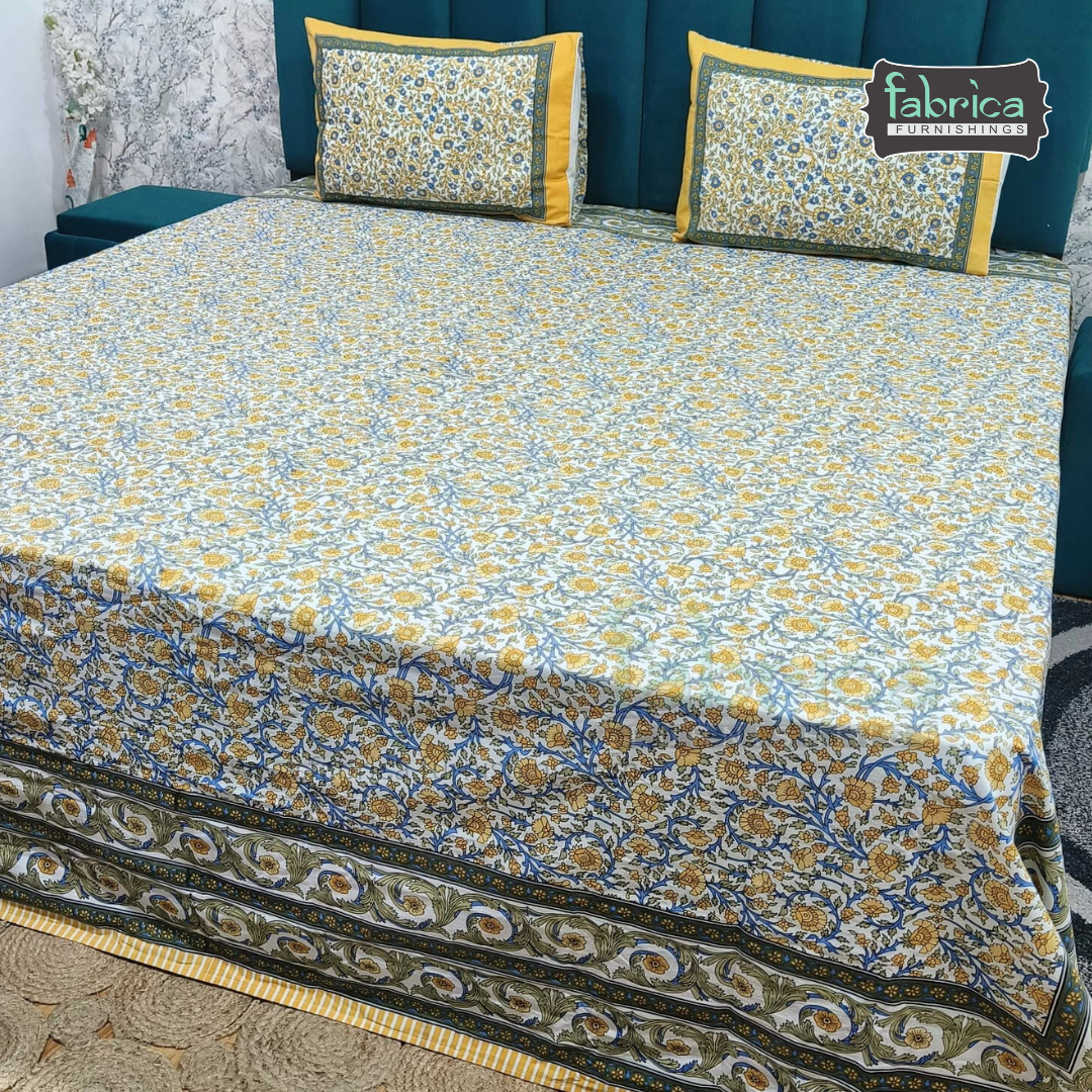 Mughal Utsav Printed Pure Cotton King Size Bedsheet