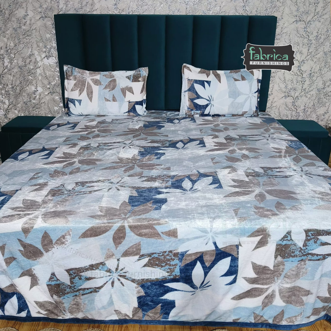 Stella  Printed Premium  King Size Winter Bedsheet Set