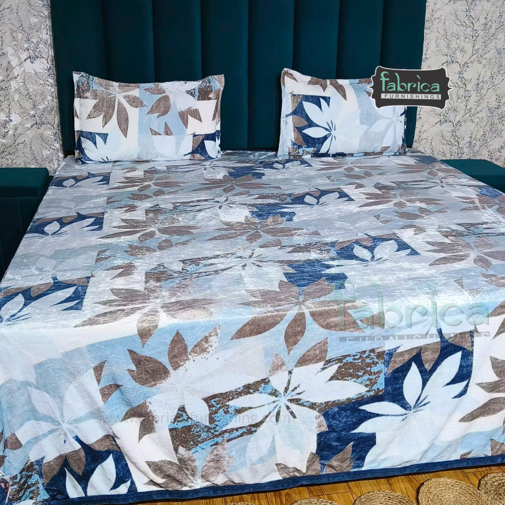 Stella  Printed Premium  King Size Winter Bedsheet Set