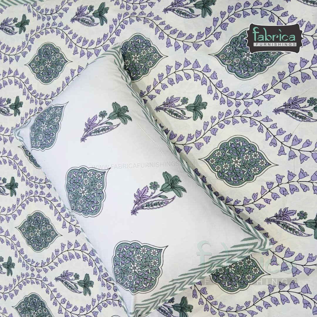 Elite printed pure cotton king size bedsheet set