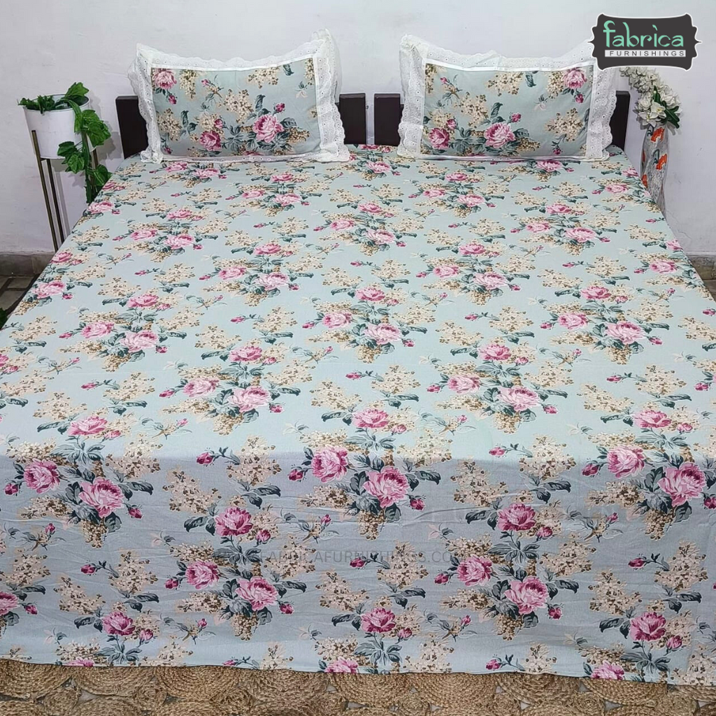 Traditional Anokhi Prints Pure Cotton King Size Lacework  Bedsheet