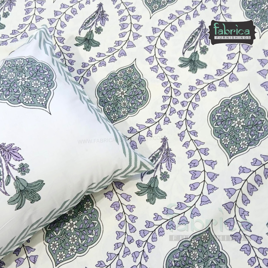 Elite printed pure cotton king size bedsheet set
