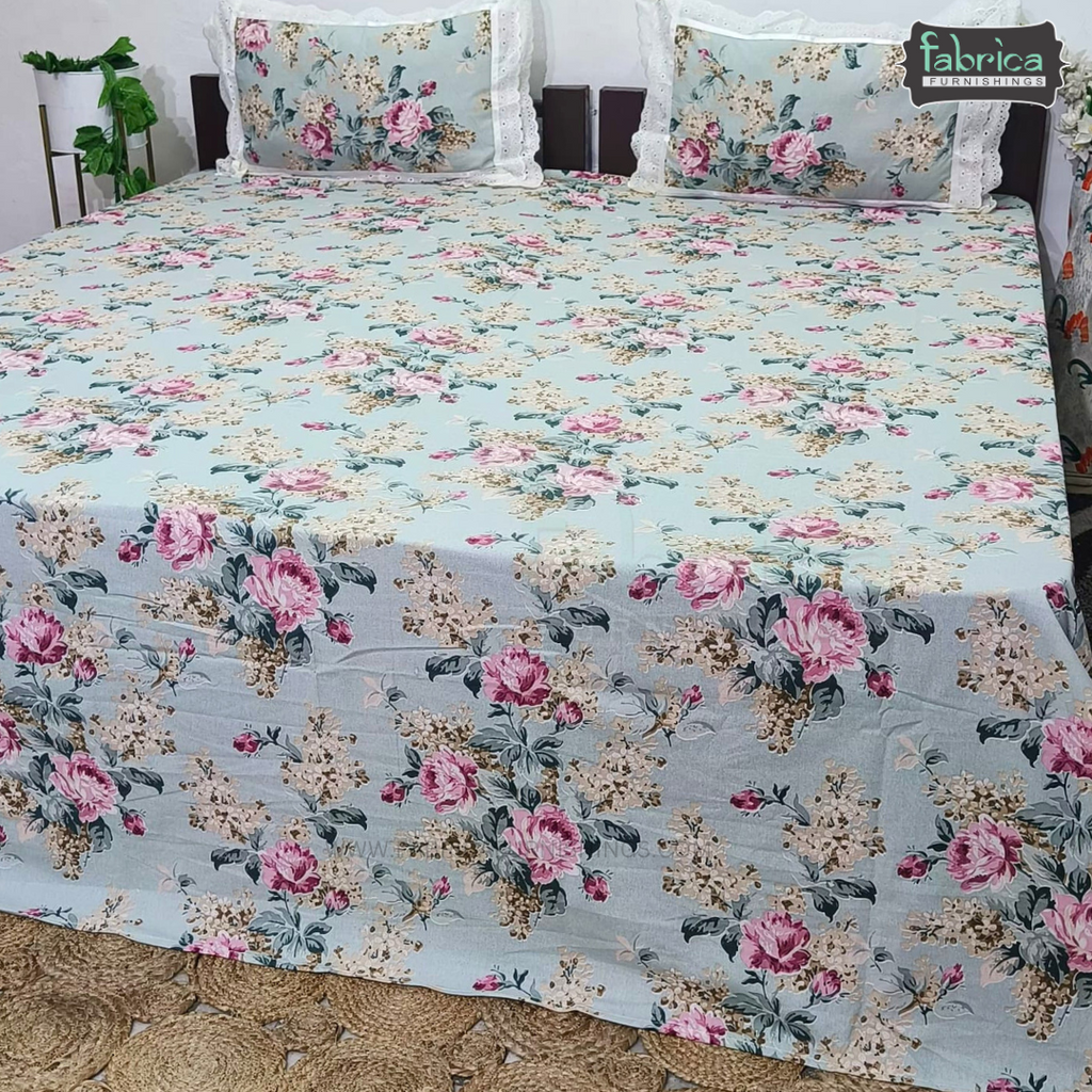 Traditional Anokhi Prints Pure Cotton King Size Lacework  Bedsheet