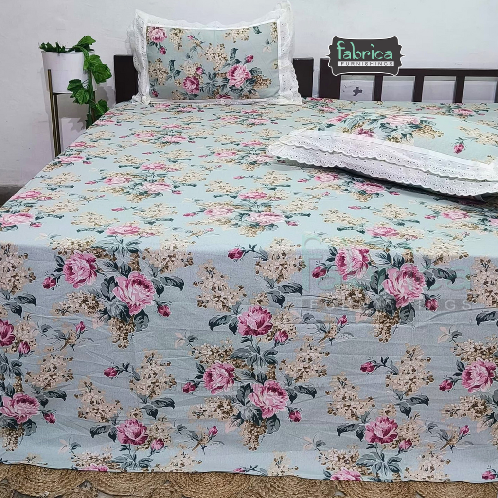 Traditional Anokhi Prints Pure Cotton King Size Lacework  Bedsheet