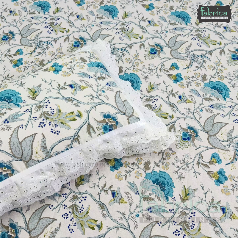 Traditional Anokhi Prints Pure Cotton King Size Lacework  Bedsheet