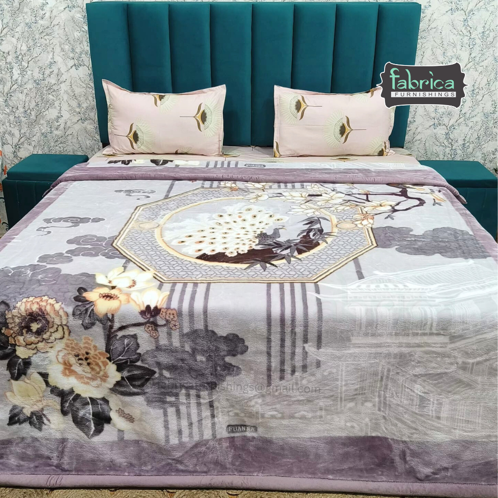 Varsache Double Bed Premium Printed  blanket -2 Ply