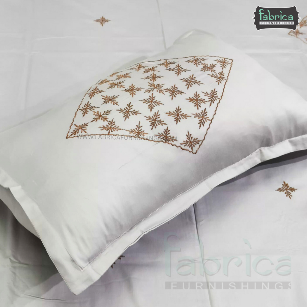 Fabby Home Designer  Embroidery King Size Bed Sheets
