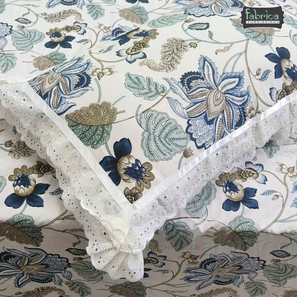Traditional Anokhi Prints Pure Cotton King Size Lacework  Bedsheet
