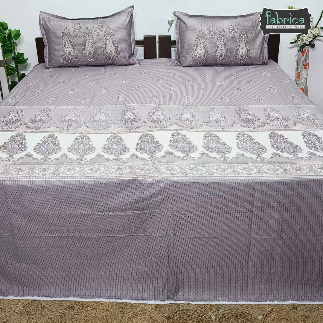Ethnic Panel  Decor Designer Printed Cotton King Size Bed Sheets