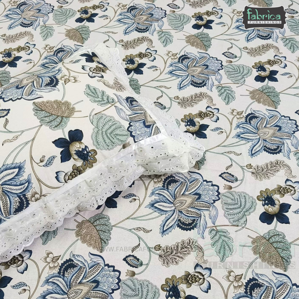 Traditional Anokhi Prints Pure Cotton King Size Lacework  Bedsheet
