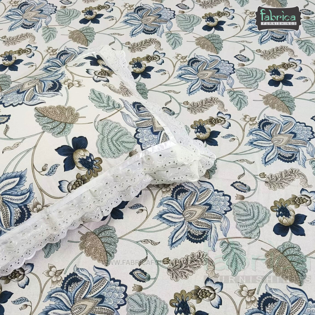 Traditional Anokhi Prints Pure Cotton King Size Lacework  Bedsheet