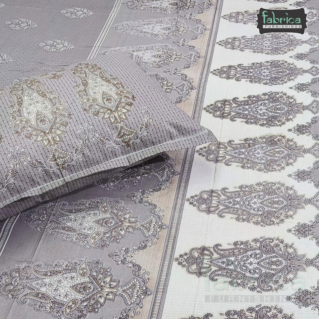 Ethnic Panel  Decor Designer Printed Cotton King Size Bed Sheets