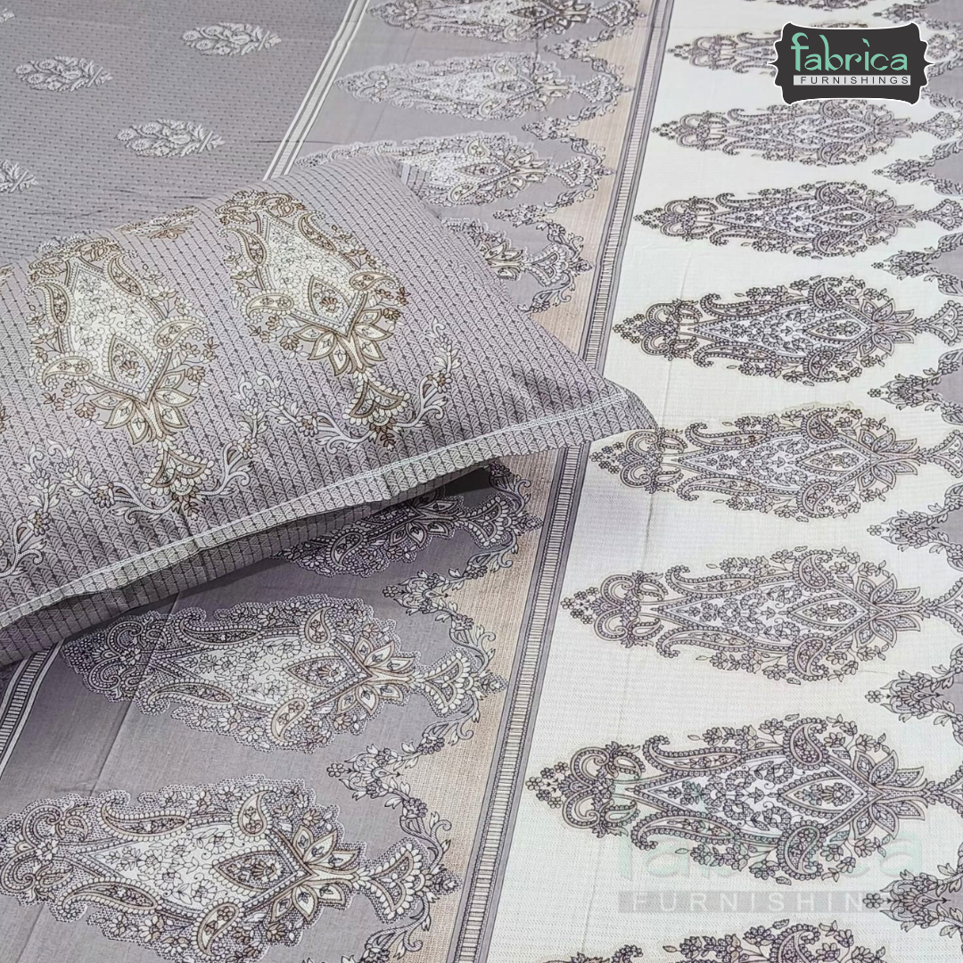 Ethnic Panel  Decor Designer Printed Cotton King Size Bed Sheets
