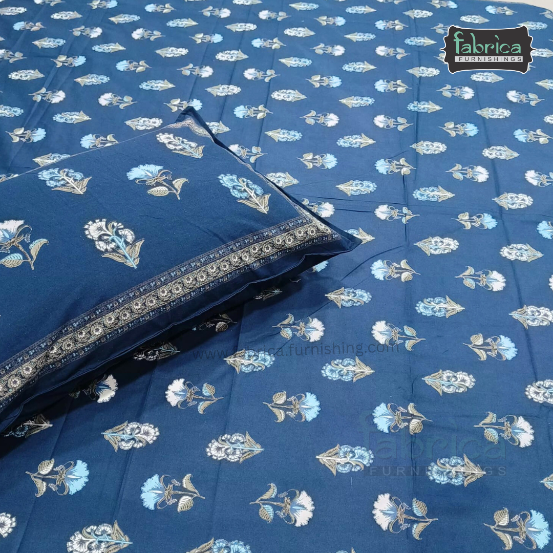 Sitara Handblock Designer Printed Premium Pure Cotton Kingsize Bed Sheets
