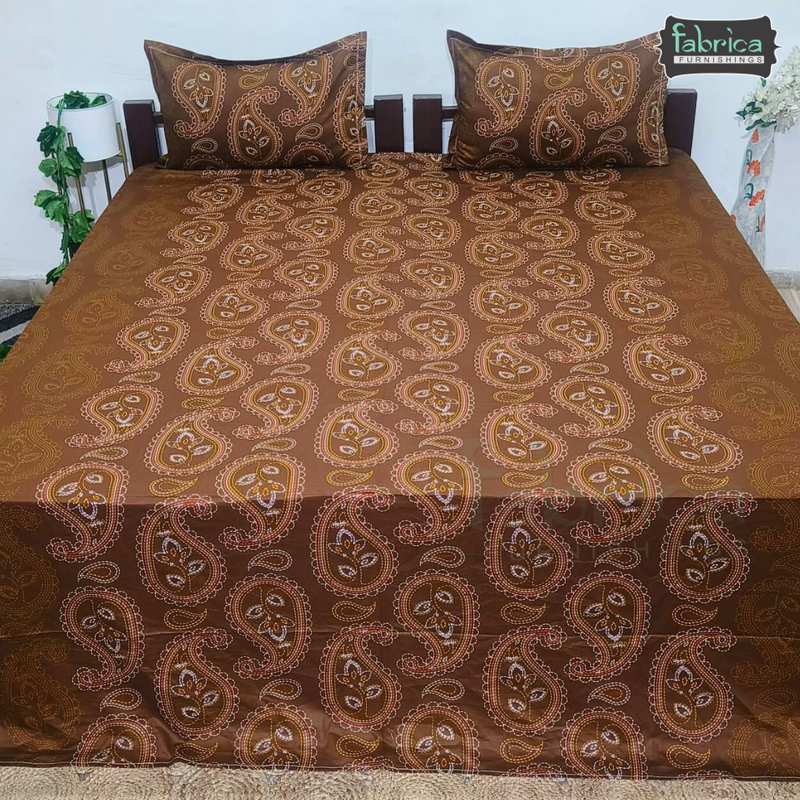 Procian premium pure cotton printed king size bedsheet