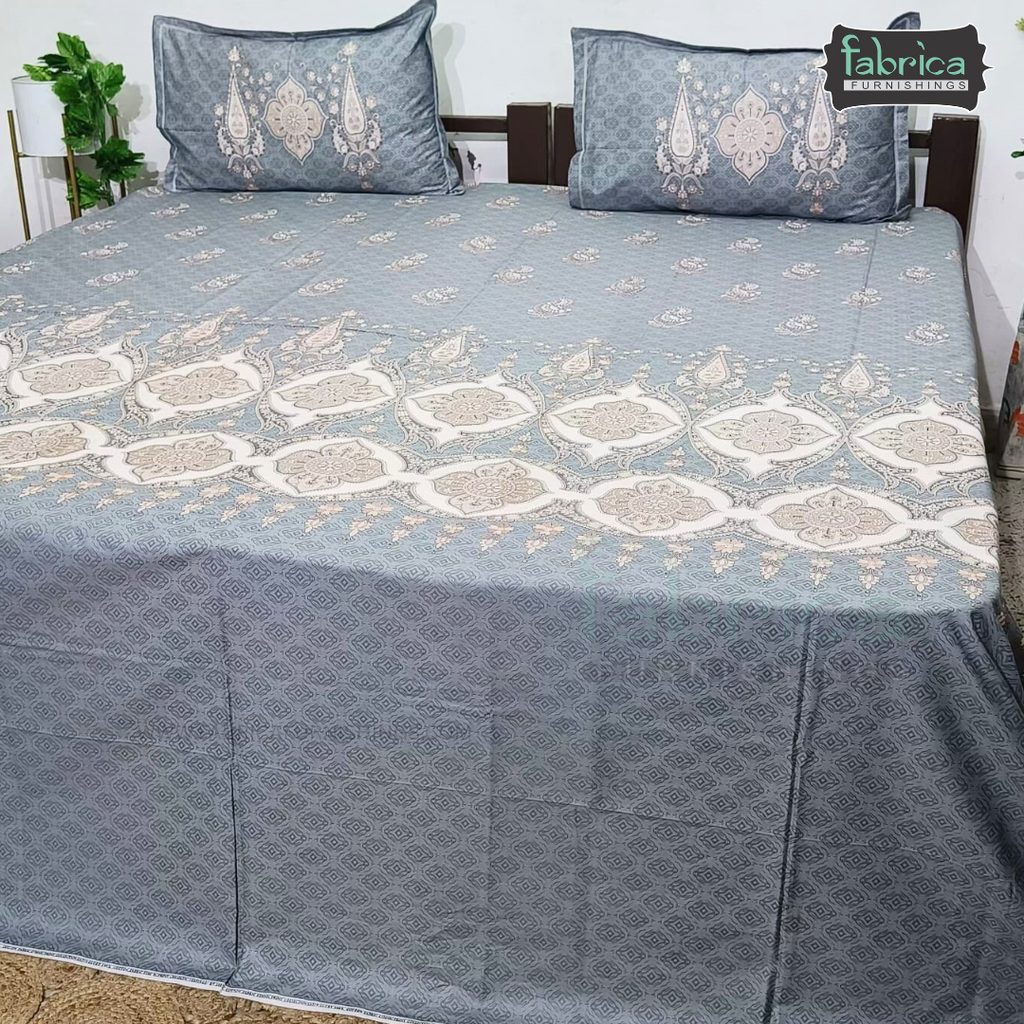 Ethnic Panel  Decor Designer Printed Cotton King Size Bed Sheets