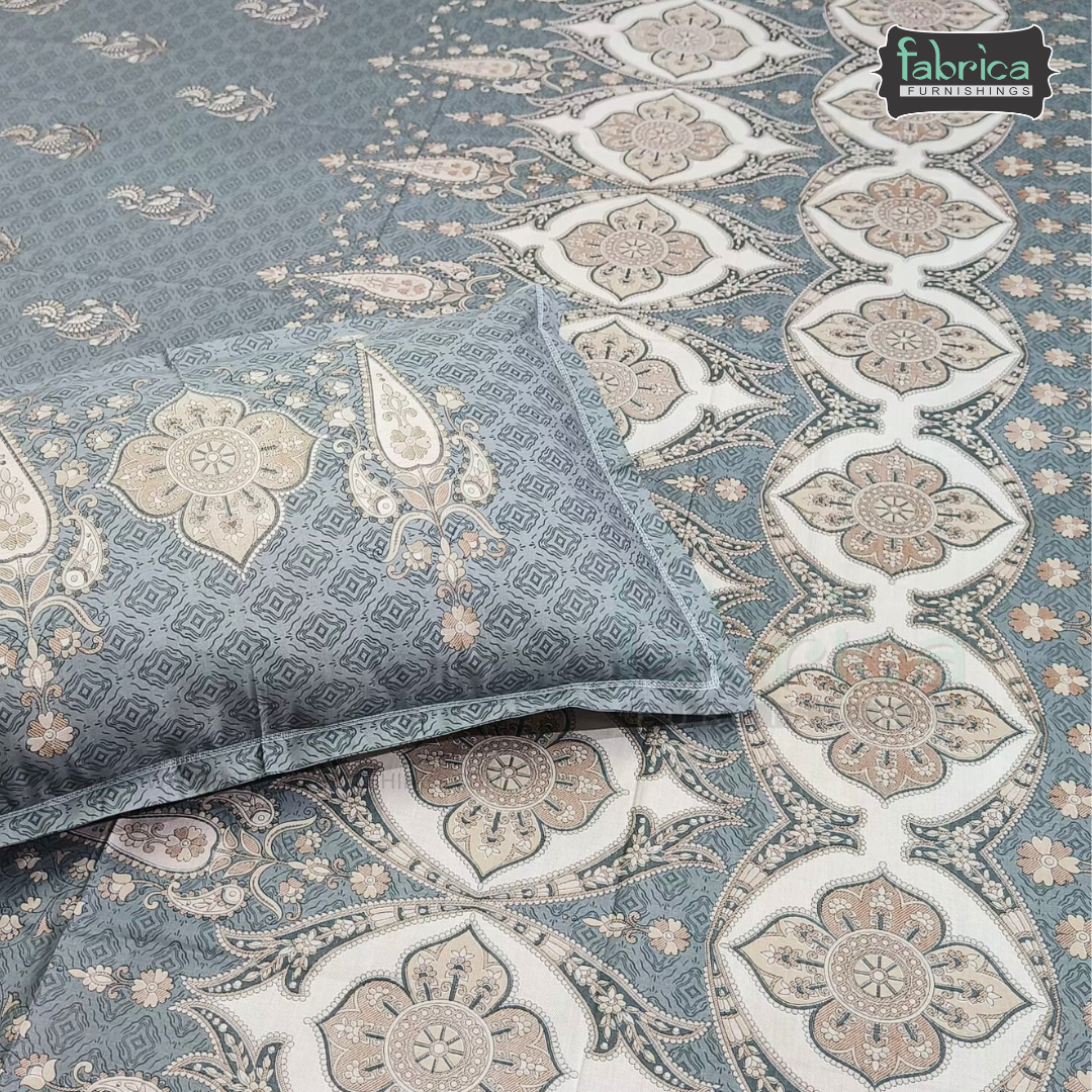 Ethnic Panel  Decor Designer Printed Cotton King Size Bed Sheets