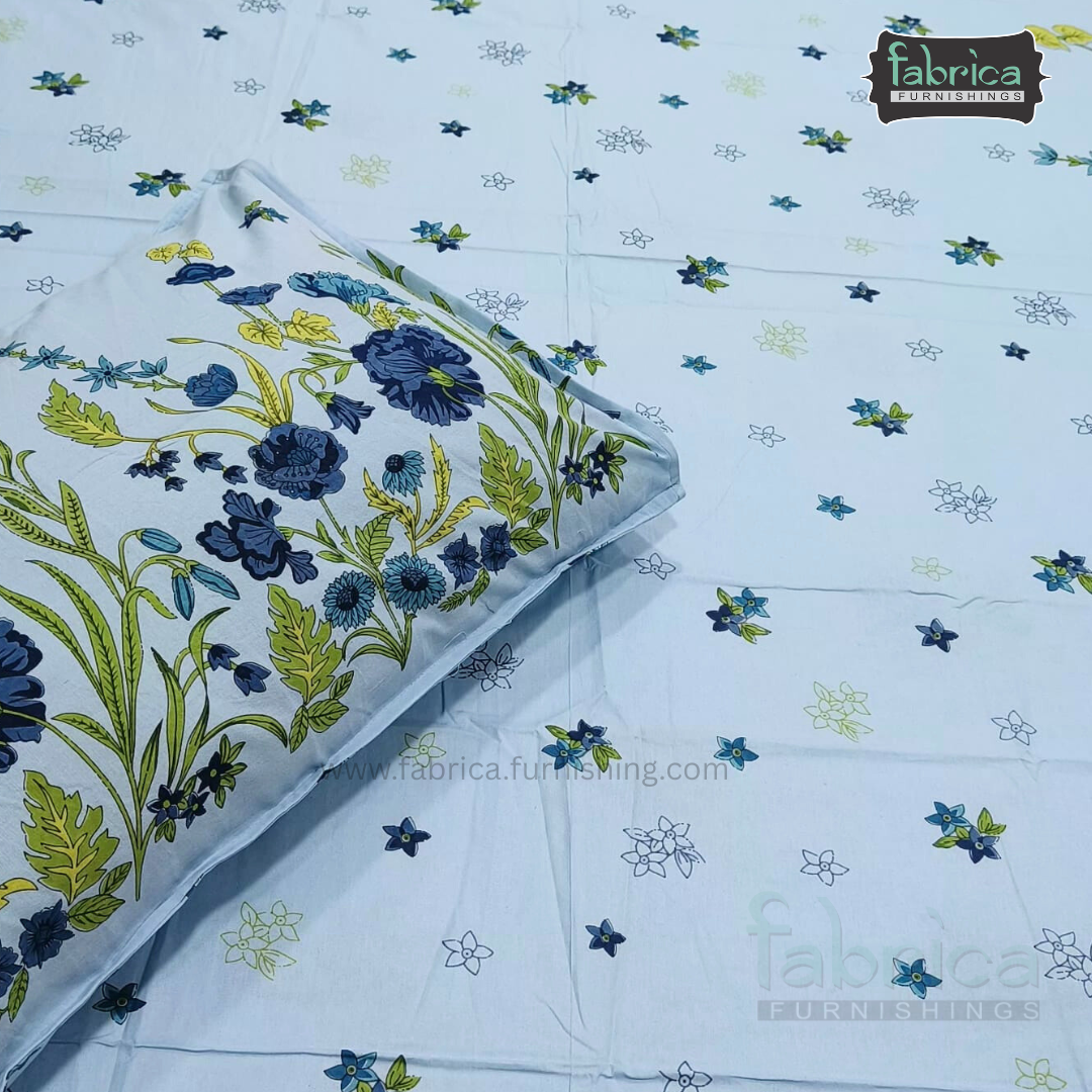 Sitara Handblock Designer Printed Premium Pure Cotton Kingsize Bed Sheets