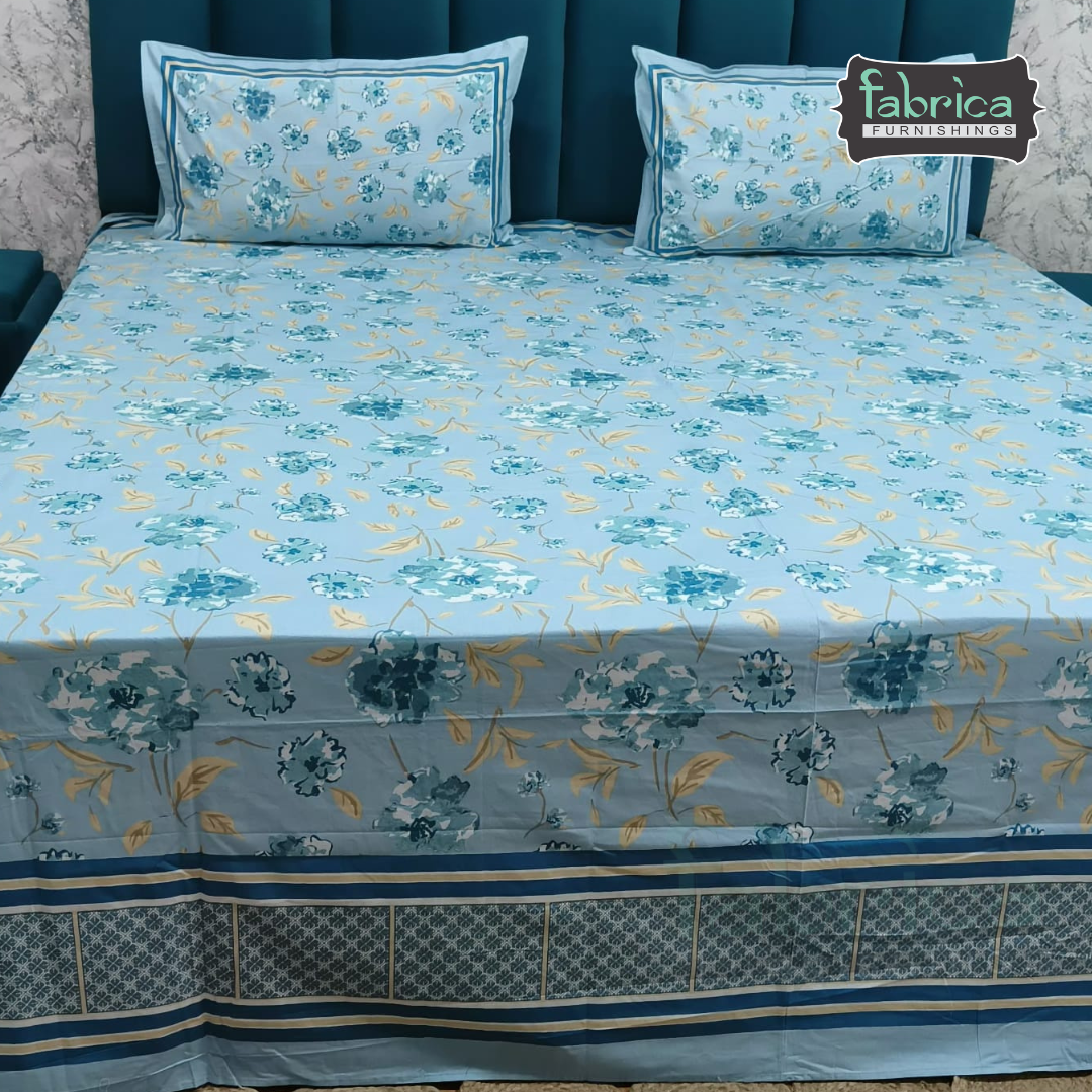 Sitara Handblock Designer Printed Premium Pure Cotton Kingsize Bed Sheets