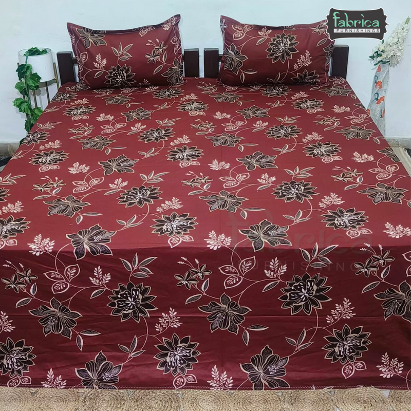 Procian premium pure cotton printed king size bedsheet