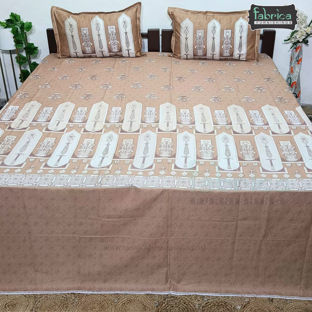 Ethnic Panel  Decor Designer Printed Cotton King Size Bed Sheets