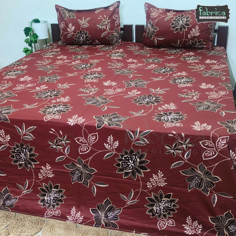 Procian premium pure cotton printed king size bedsheet