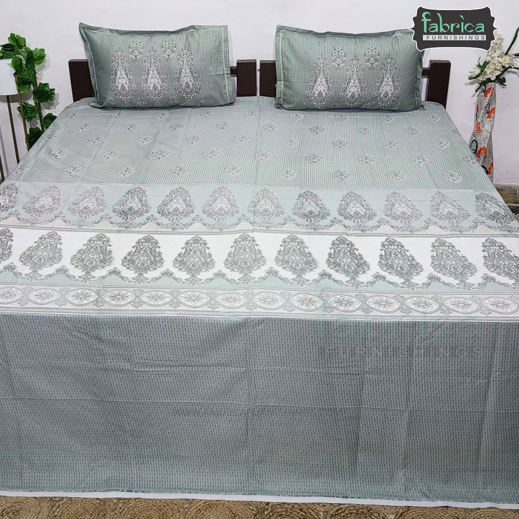 Ethnic Panel  Decor Designer Printed Cotton King Size Bed Sheets