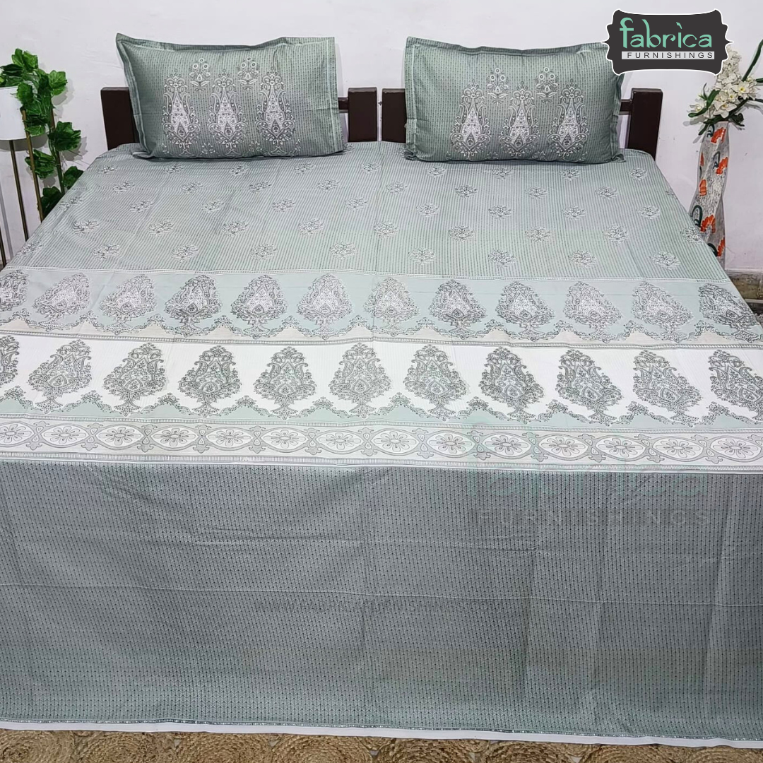 Ethnic Panel  Decor Designer Printed Cotton King Size Bed Sheets